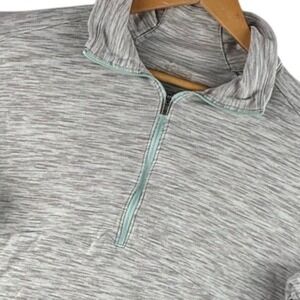 Columbia Quarter Zip Pullover Gray Cotton Blend L Gorpcore Minimalist clean girl